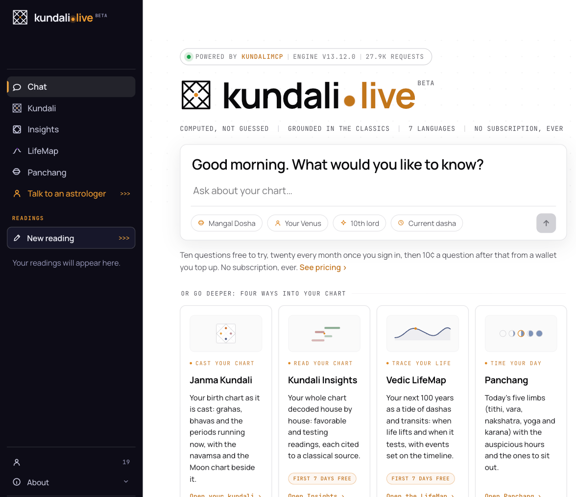 kundali.live in production